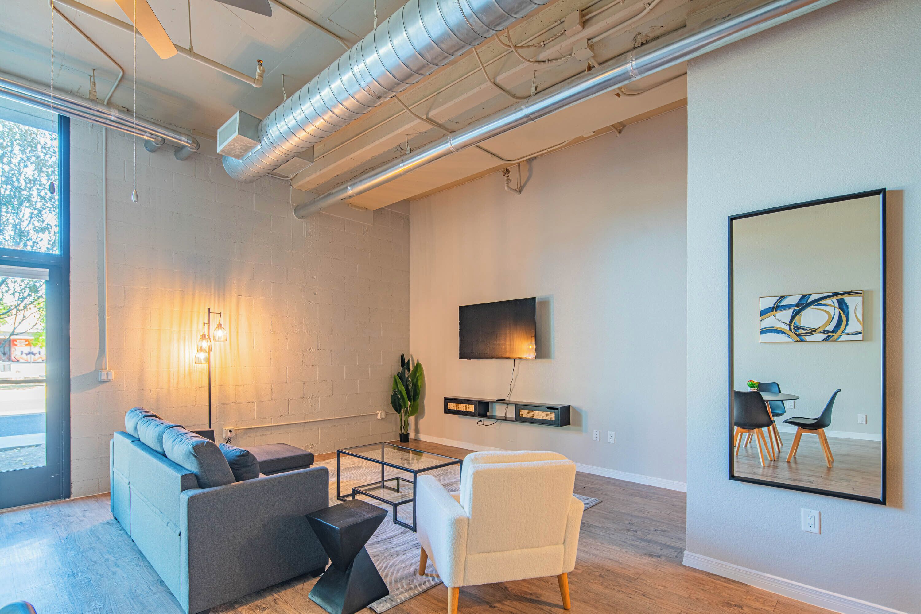 Standard Apartment, 1 Bedroom, Non Smoking, Microwave | Living area | 55-inch Smart TV with digital channels