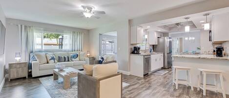 Tv och ett bordtennisbord