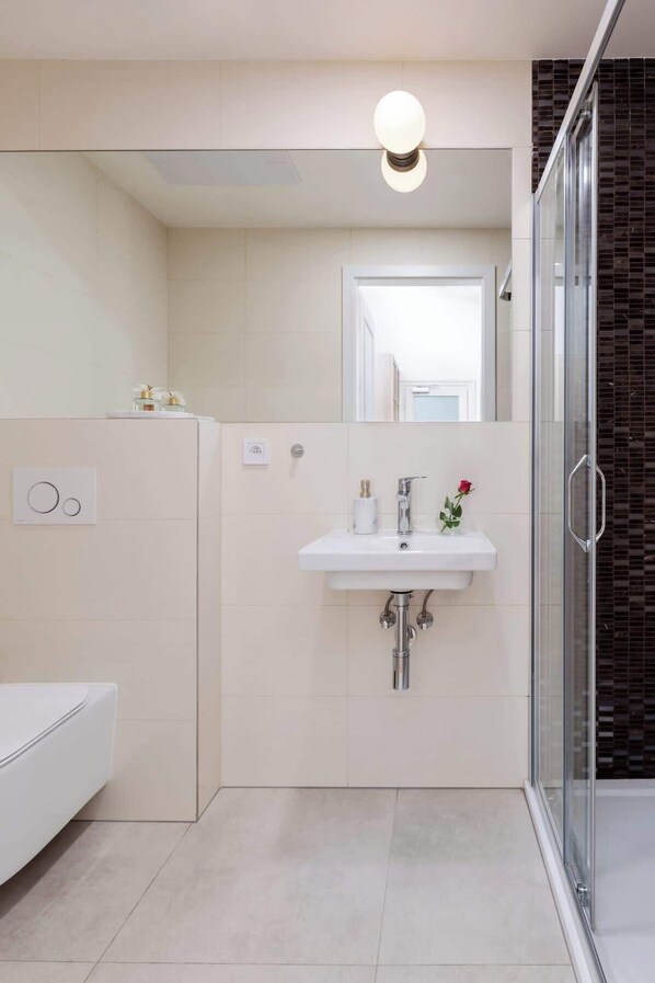 Shower, hair dryer