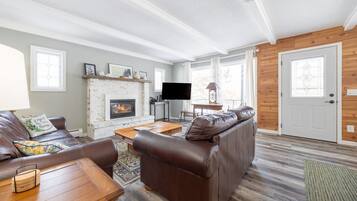 TV connectée, cheminée, chaßne hi-fi