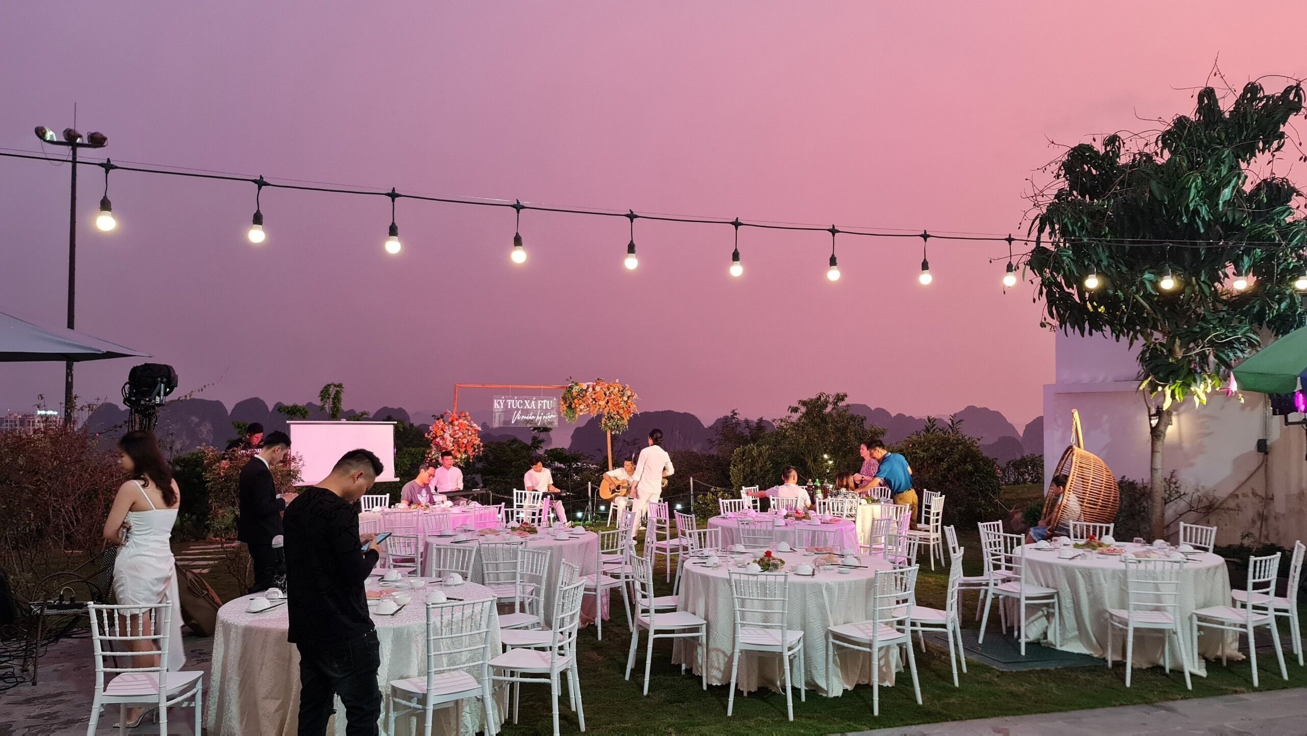 Outdoor banquet area
