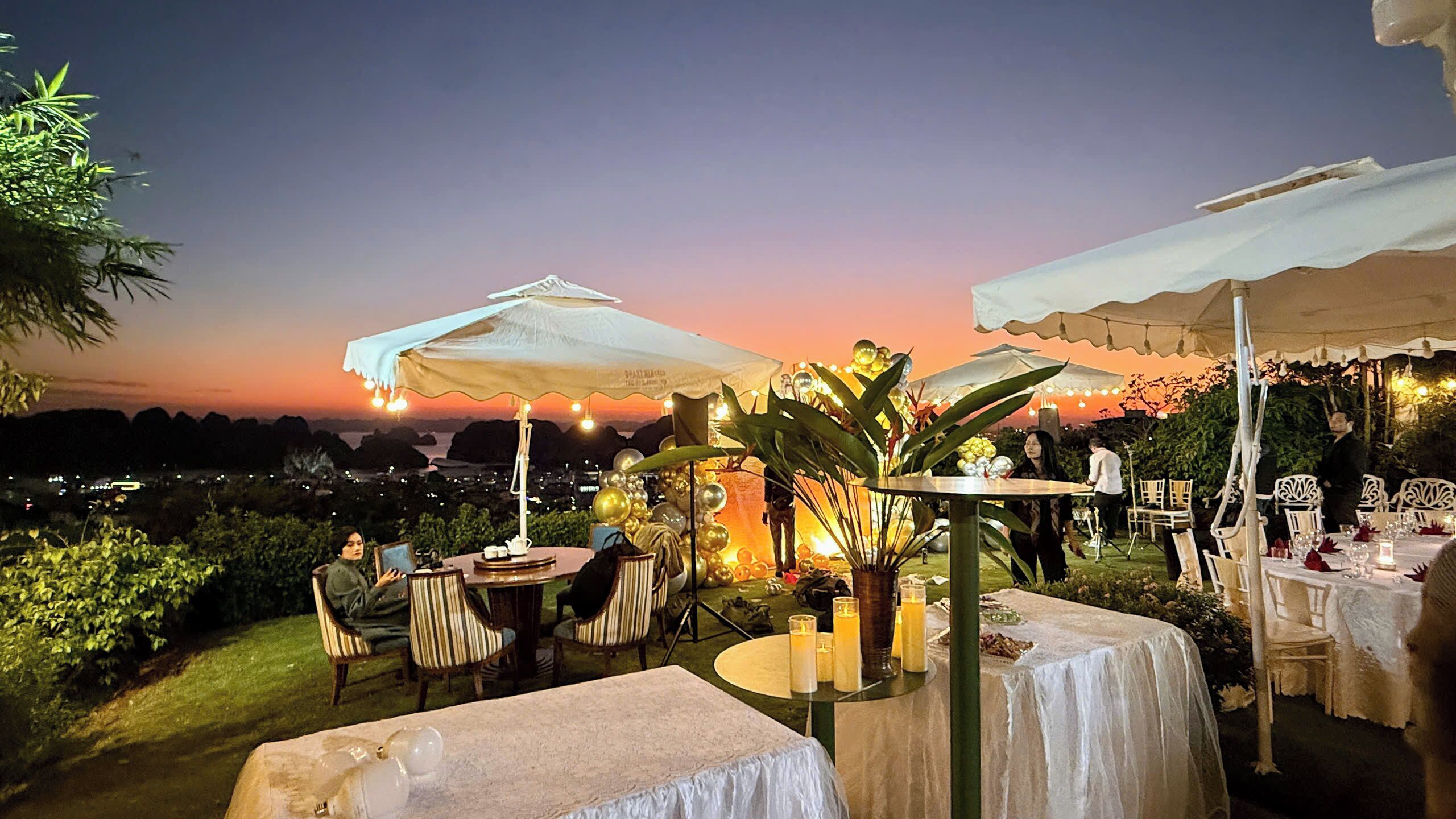 Outdoor wedding area