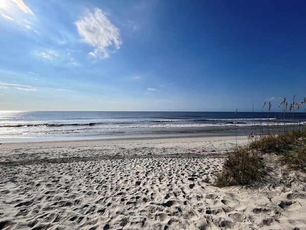 Ligstoelen aan het strand