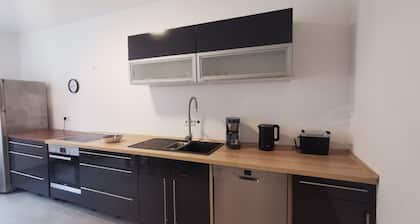 Apartment 'Komfortneubauwohnung Braunsbach' with Mountain View, Shared Terrace and Wi-Fi