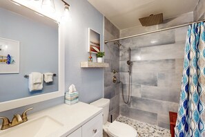 Hair dryer, towels