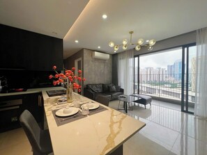 Family Apartment, 3 Bedrooms, City View | Living area | TV - Vinhomes D'Capitale Hanoi - South Land (Hanoi)