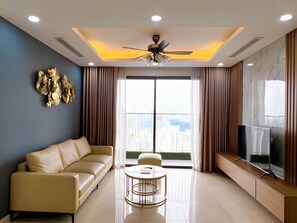 Family Apartment, 3 Bedrooms, City View | Blackout drapes, iron/ironing board, free WiFi - Vinhomes D'Capitale Hanoi - South Land (Hanoi)