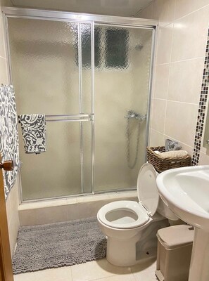 Towels, soap, toilet paper