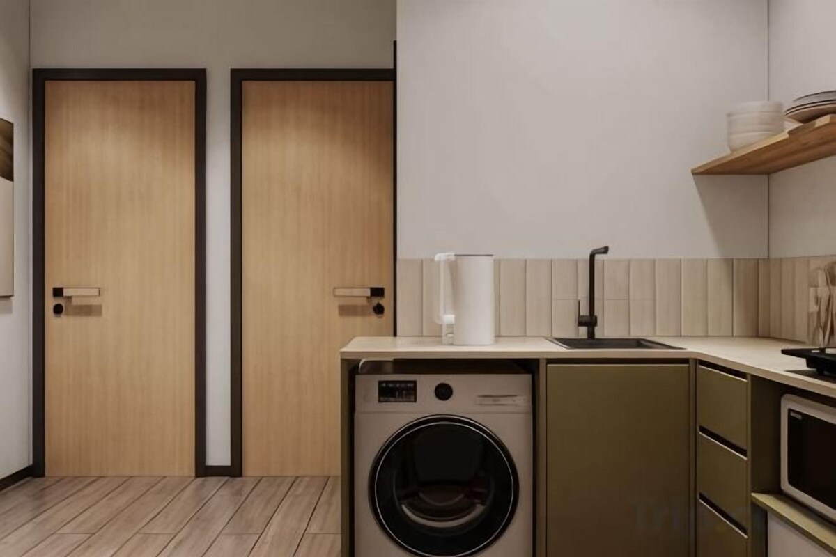 Cuisine privée | Réfrigérateur, four à micro-ondes, surface de cuisson