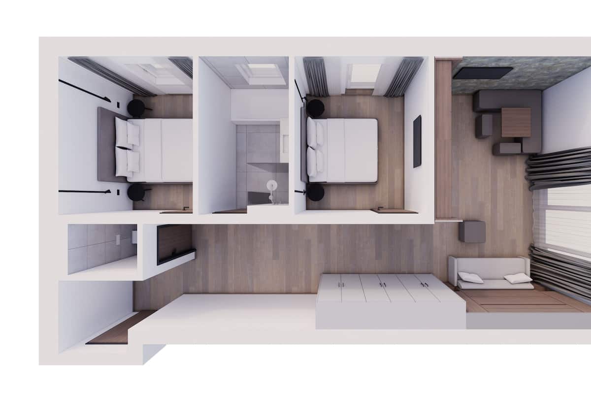 Big Family Suite | 低刺激性寝具、セーフティボックス (室内)、ノートパソコン用作業スペース、遮光カーテン