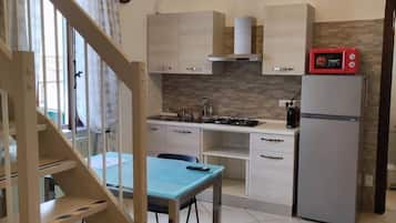 Réfrigérateur, micro-ondes, plaque de cuisson, lave-vaisselle