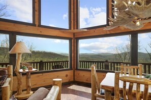 Interior - Pet-friendly, mountain view cabin rental with a hot tub, outdoor fireplace, WiFi (Morganton)