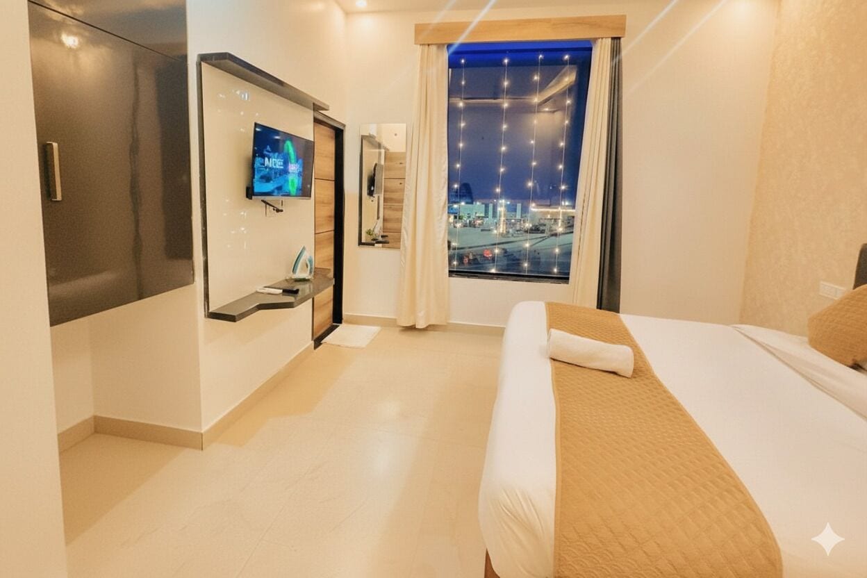 Habitación Deluxe, 1 cama King size, para fumadores, baño privado | Escritorio, cortinas blackout y insonorización 