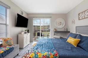 1 bedroom, iron/ironing board, travel crib, WiFi