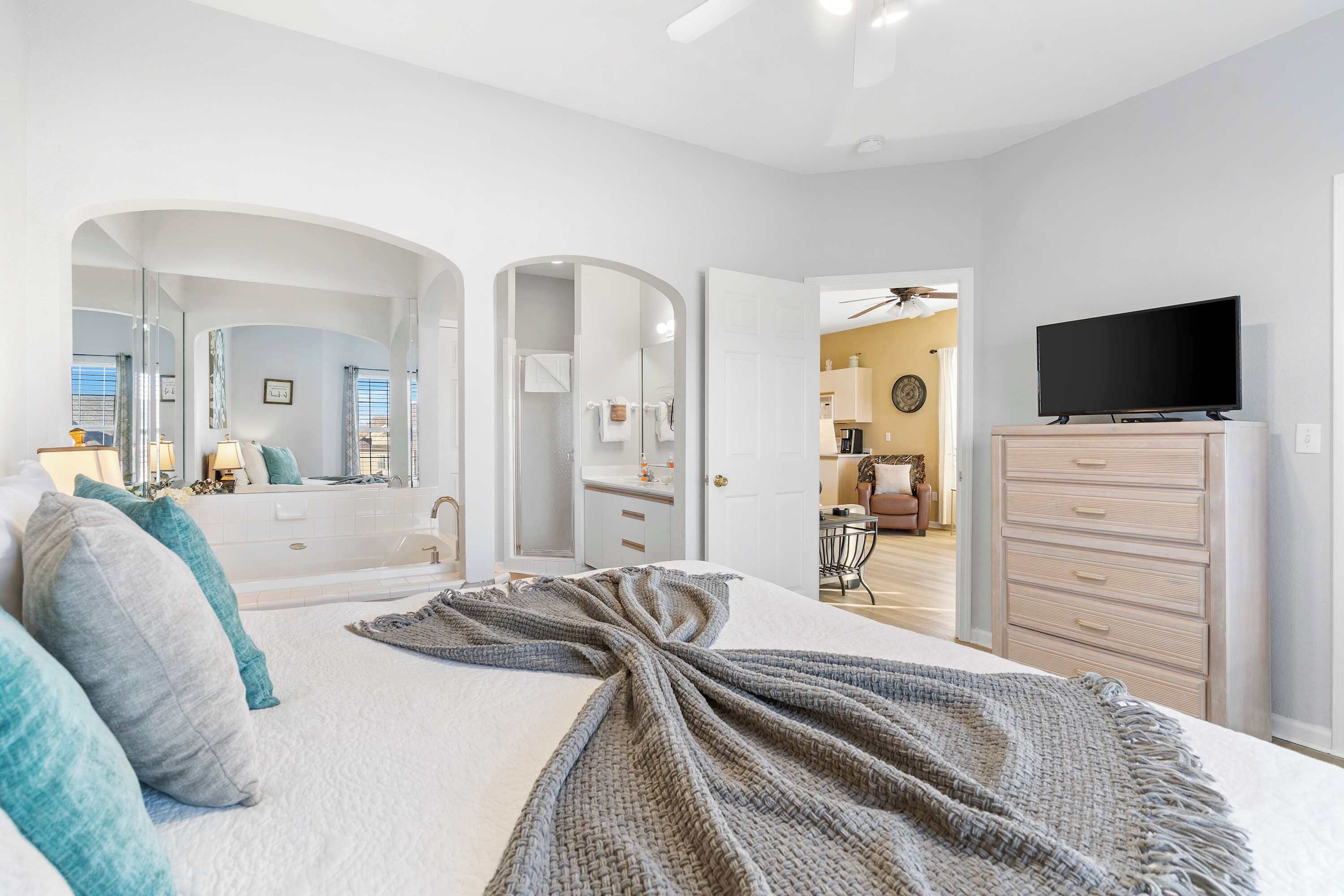 2 bedrooms, iron/ironing board, travel crib, WiFi