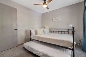 4 bedrooms, iron/ironing board, travel cot, WiFi