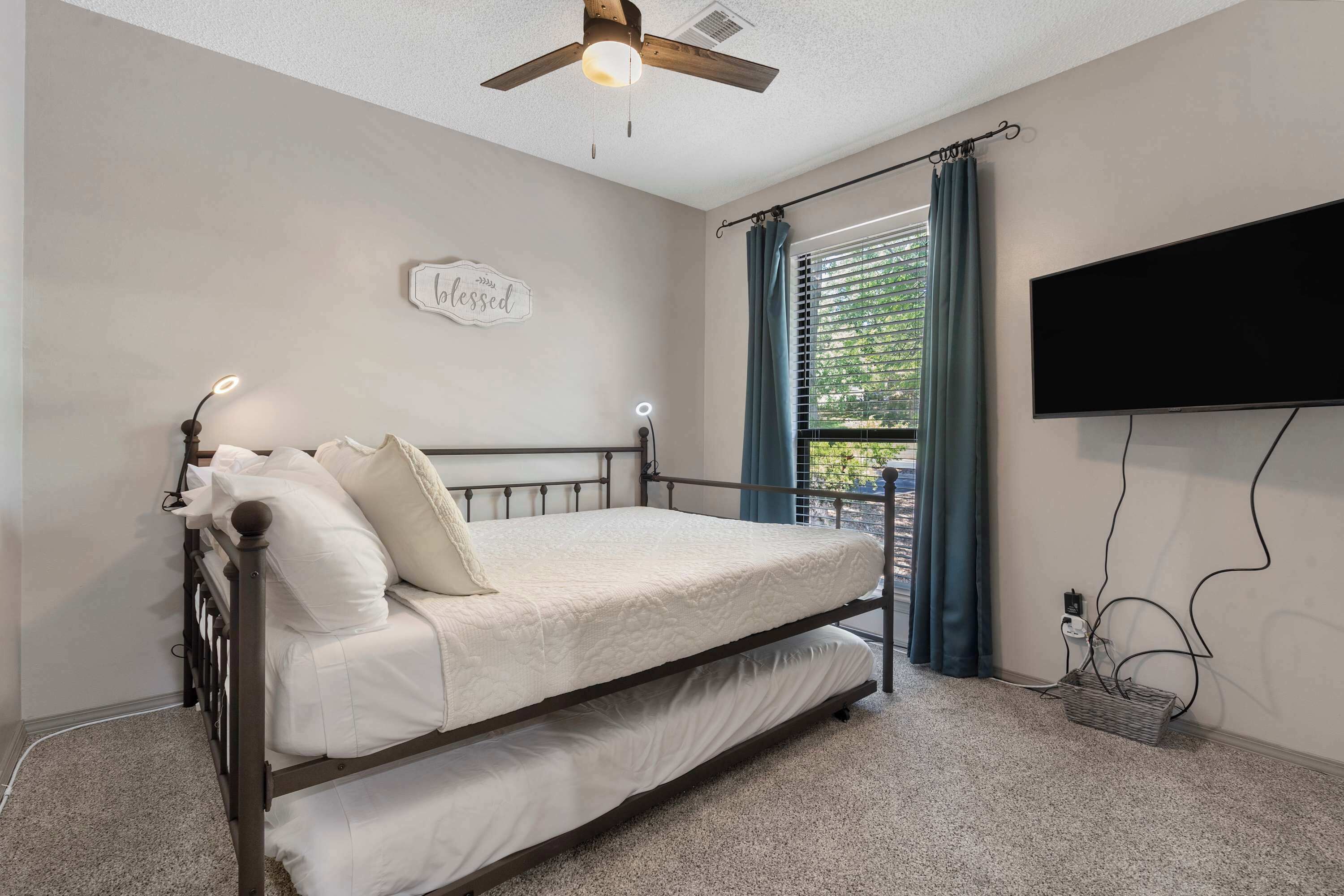 4 bedrooms, iron/ironing board, travel cot, WiFi