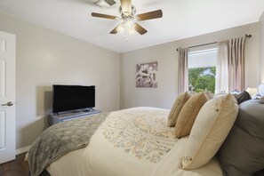 1 bedroom, iron/ironing board, travel crib, WiFi