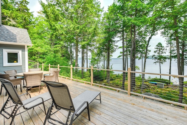 House (3 Bedrooms) | Front of property - Coastal Branch Lake House w/ Dock & Game Room (Ellsworth)