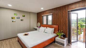 Habitación doble Deluxe, balcón, vista a la montaña | Balcón