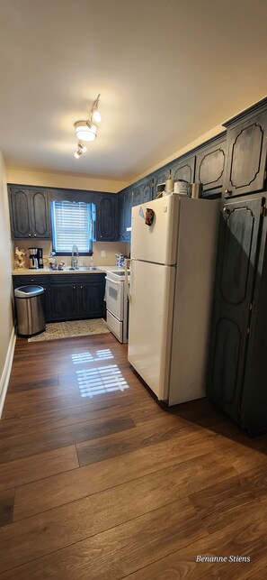 Jääkaappi, mikroaaltouuni, uuni, liesi