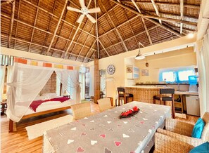 1 bedroom, WiFi, bed sheets -  Big Bali-Style Studio with Kitchen, 3 Min to Beach (Malay)