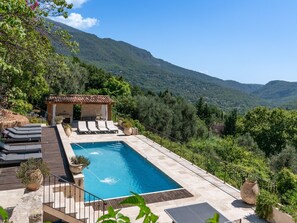 Een verwarmd zwembad