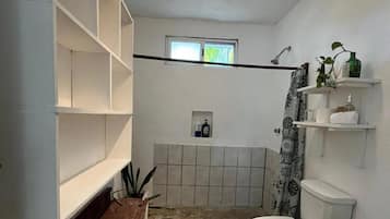 Bathtub, free toiletries, hair dryer, towels