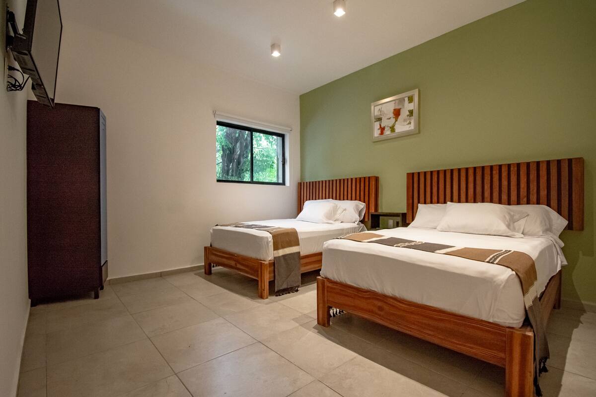 Standard Room, 2 Double Beds | Desk, laptop workspace, soundproofing, WiFi (free)