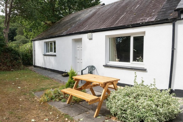 Garden area with picnic table