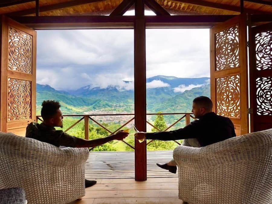 Cabana superluxo, sacada, vista para a montanha | Terraço/pátio