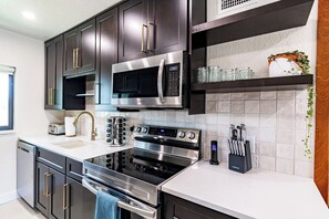 Apartment, Patio | Private kitchen - 400 South (Cocoa Beach)