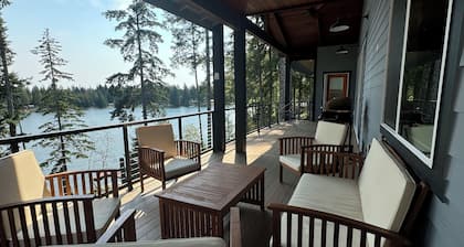 Big Lake House: New House, Lakefront, Covered Decks, Views, Dock & Watercraft