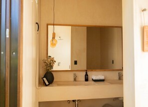 Hair dryer, towels