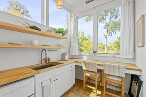 Fridge, oven, stovetop, coffee/tea maker - Extended Stay Haven: A+ Deck w/ Greenbelt Views! (Austin)