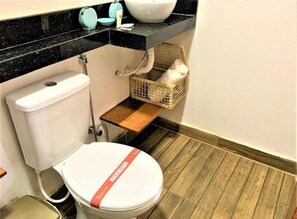 Shower, toilet paper