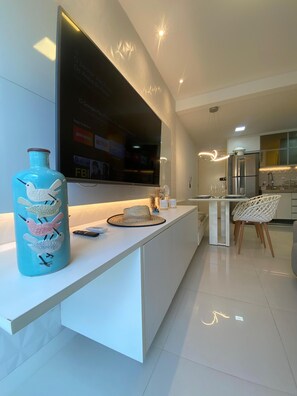Family Apartment, Multiple Beds | Living area | Flat-screen TV - Flat 110 Muro Alto CC by LaPlaya (Ipojuca)