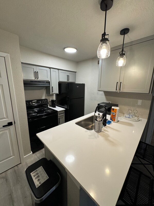 Fridge, microwave, oven, stovetop - Downtown Dallas LUXE Urban Haven 1BD Retreat (Dallas)