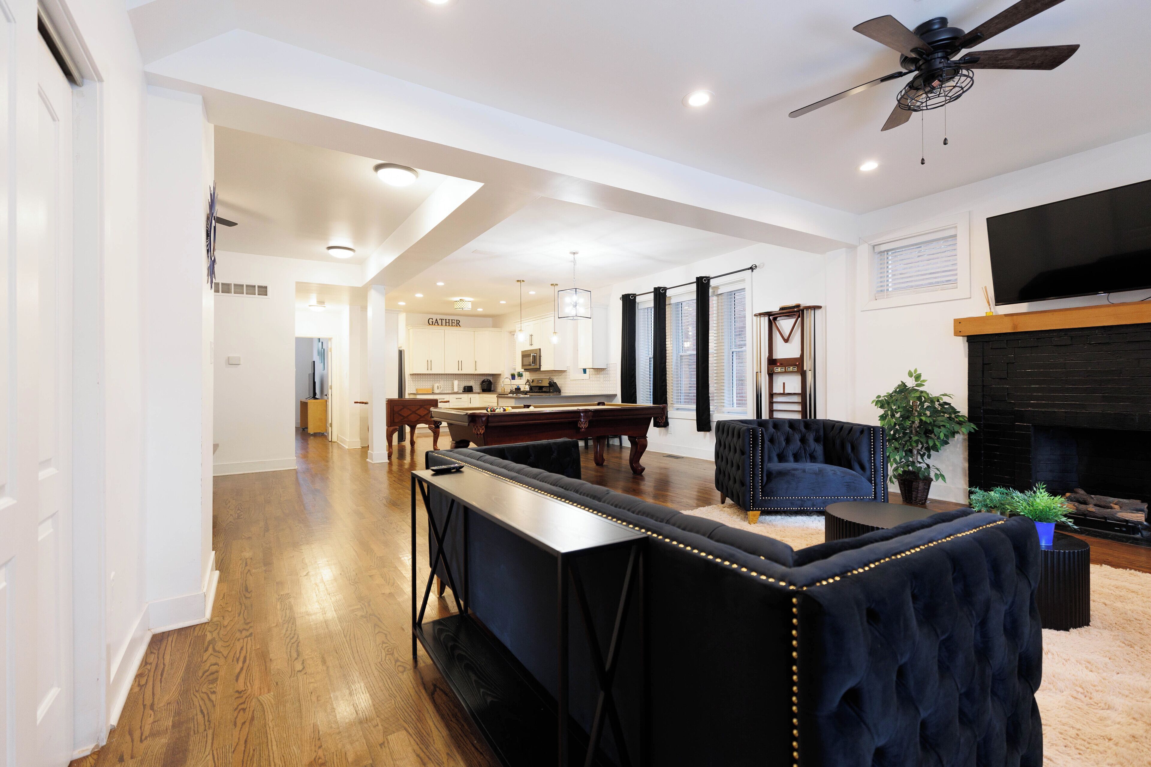 Smart TV, foosball, books