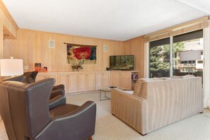 Televisión y chimenea 