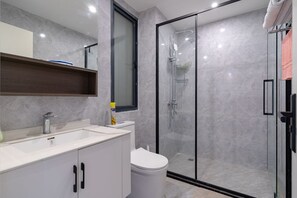 Executive Apart Daire, 1 En Büyük (King) Boy Yatak, Şehir Manzaralı | Banyo