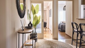Leilighet – executive, balkong, byutsikt | Oppholdsområde