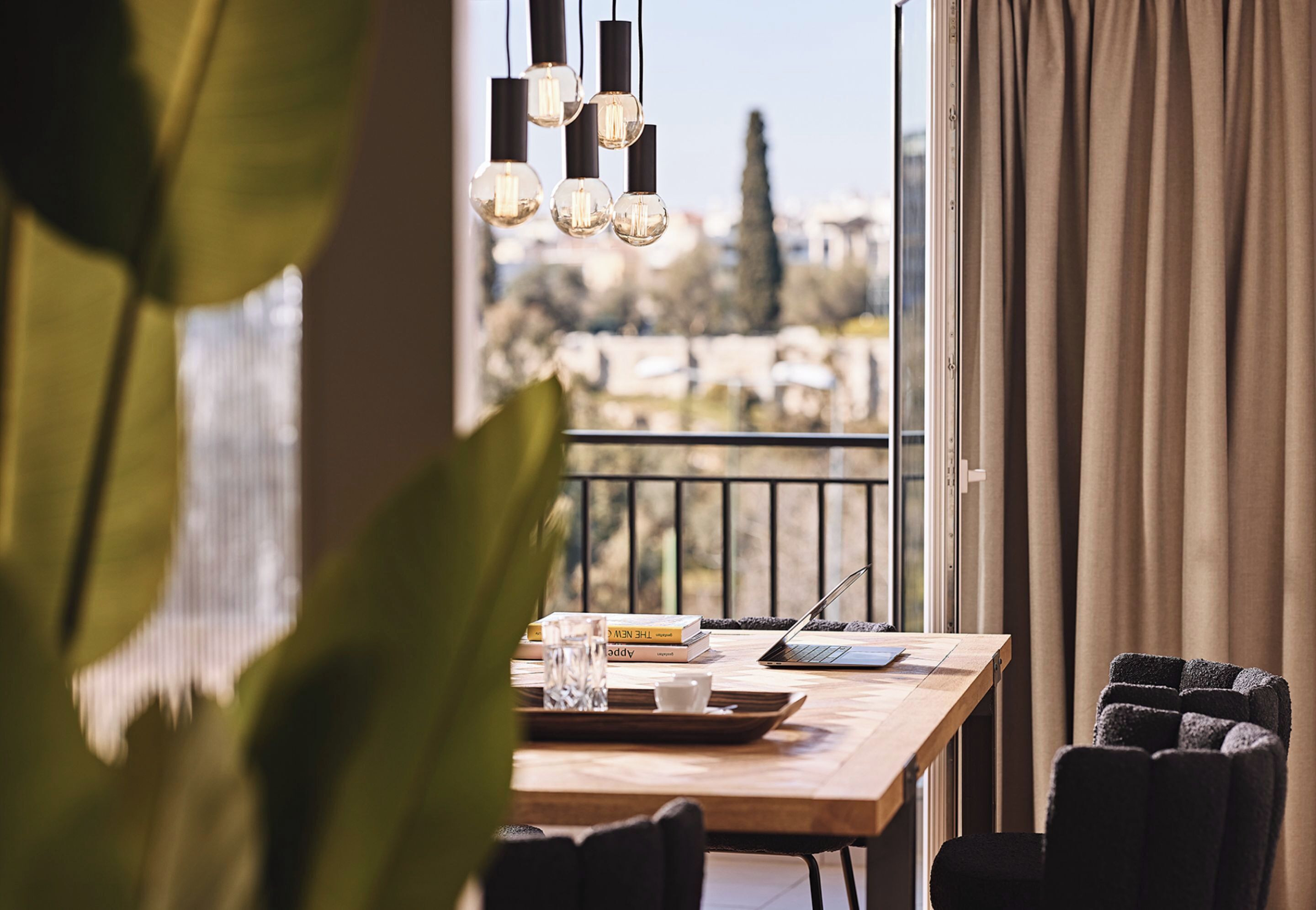 Executive Apartment, Balcony, City View | Dining room