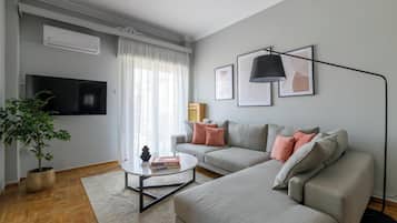 Leilighet – classic, balkong | Oppholdsrom | Smart-TV, Netflix og strømmetjenester