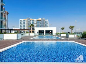 Apartment (1 Bedroom) | Pool | Outdoor pool - Stylish 1BR With Balcony in Azizi Riviera (Dubai)