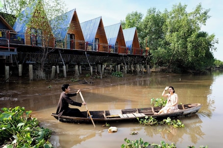Front of property. Cồn Phụng Retreats Mekong - Nature Island with Free Boat Shuttle & Fishing