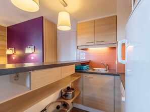 Kühlschrank, Mikrowelle, Herdplatte, Geschirrspüler