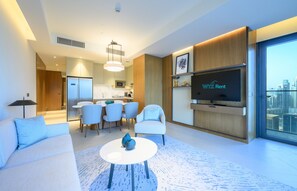 Standard Apartment | Living area - Address Opera -Full Burj Khalifa View (Dubai)