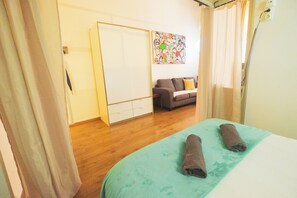 1 habitación, tabla de planchar con plancha, wifi y ropa de cama 