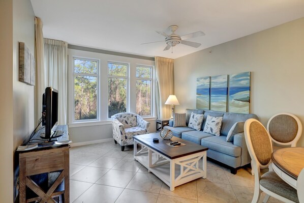 TV - Bayfront Serenity: 2-Bedroom Haven, Sunset Views, Private Balcony at Sandestin Golf and Beach Resort! (Miramar Beach)